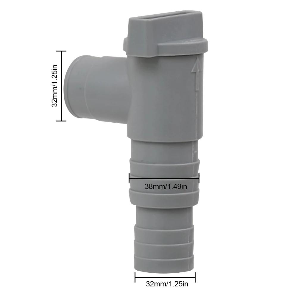 1-2Set PVC Ground Pool Filter Pump Adapter Durable Pool On/Off Plunger Valve Leak Proof Sealed Replacement For 32mm Pipe Hoses