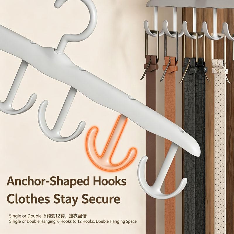 12-Hook Rotating Hanger – Space-Saving Closet Organizer for Ties, Belts, Underwear, Skirts | Portable Home & Dorm Storage