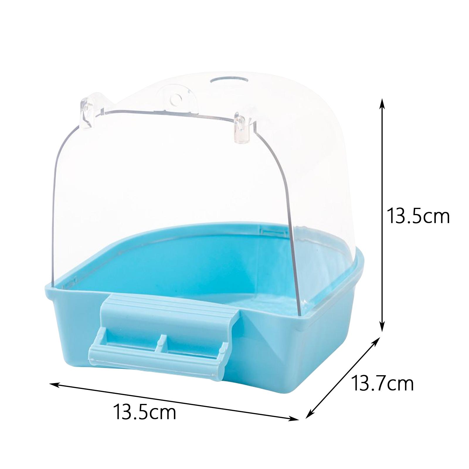 Bird Bath Box Lovebirds Small Birds Parakeets Caged Parrot Bathing Tub for Parakeet Canary Budgerigar Cage Accessories синий
