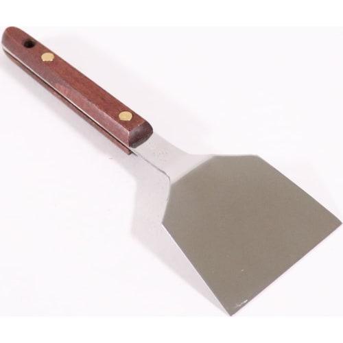 Kanda Kan Okoshi-Kan Stainless Steel Spatula, Medium, Made In Japan, Tsubame-Sanjo, with Wooden Handle, Perfect for Okonomiyaki and Teppanyaki, 065002