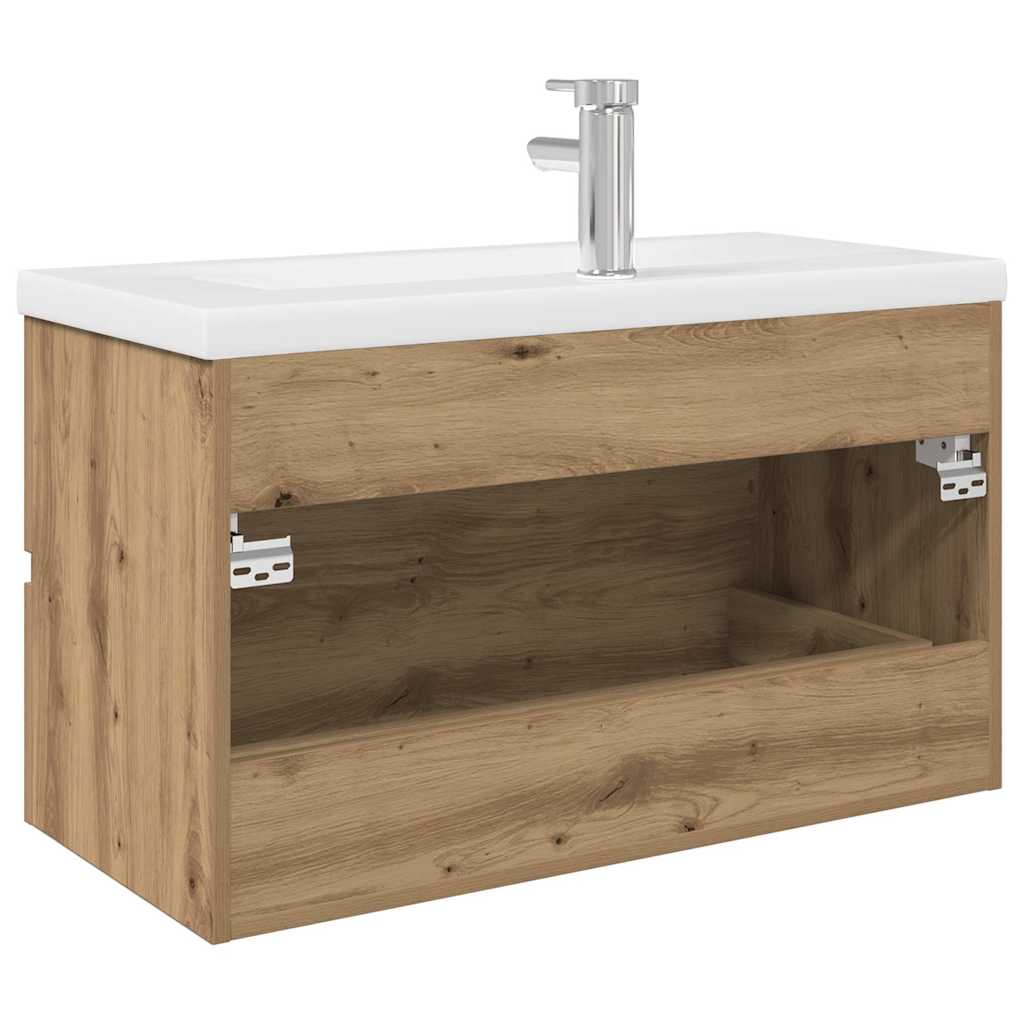 Cabinet Under Sink With Built-in Sink and Faucet Artisan Oak