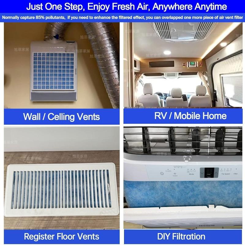 Custom Size Air Vent Filter Cotton, Washable HVAC Air Filter Mesh for Floor, Wall and Ceiling Vents, Blue and White