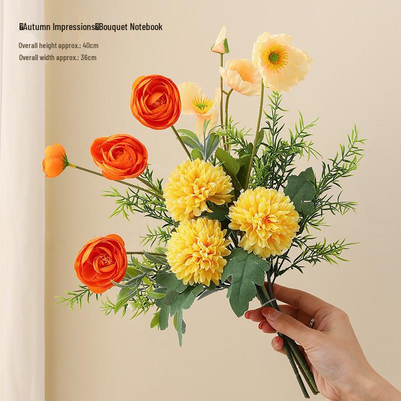 Elegant High-End Artificial Flowers with Ceramic Vase Decor – Luxurious Living Room Arrangement