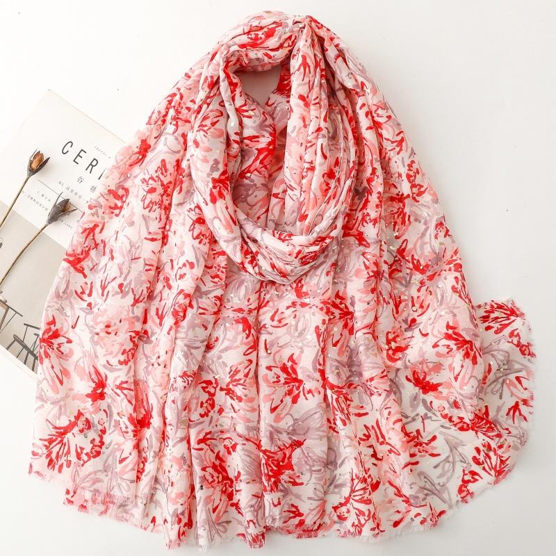 Luxury Women Viscose Scarf Ventilate Summer Beach Shawl Cotton Linen Feeling Tassel Pashmina Muslim Hijab Wrap Lady Turban