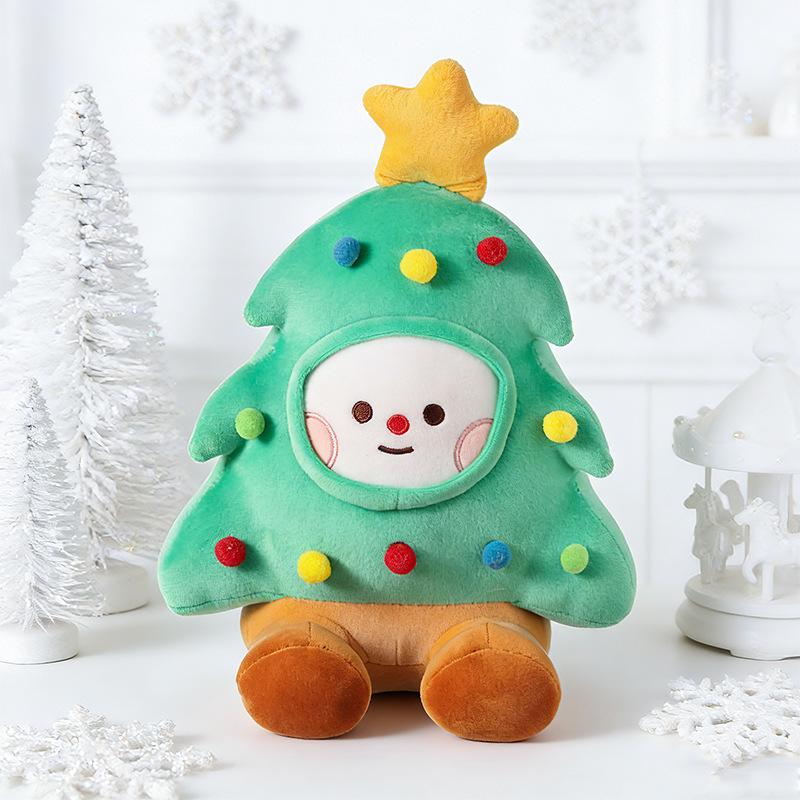Cute Christmas Plush Doll Snowman Gingerbread Man Christmas Tree Santa Claus Doll Holiday Decoration Gift