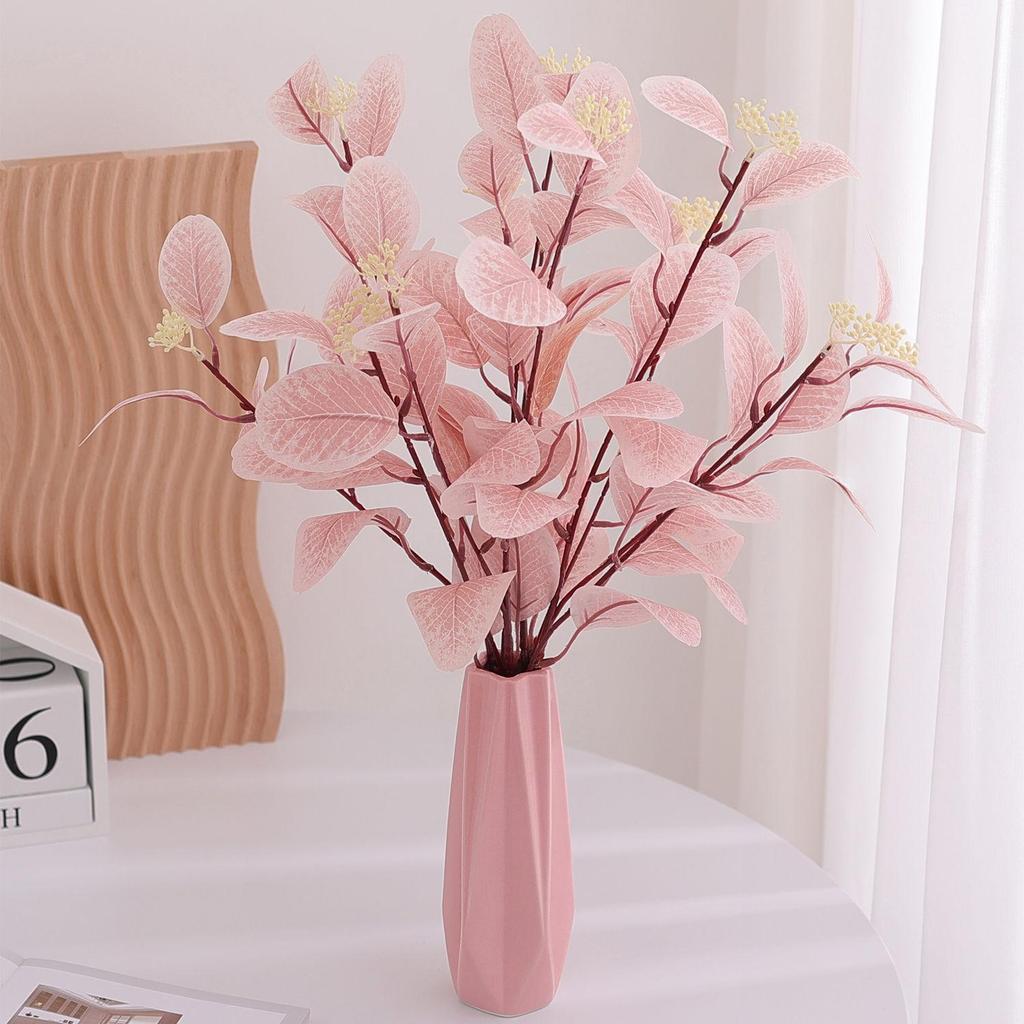 Nordic Style Fake Flower Decoration Simulation Eucalyptus Money Leaf Branch Eucalyptus Leaf Flower Arrangement Green Plant Floral Ornament