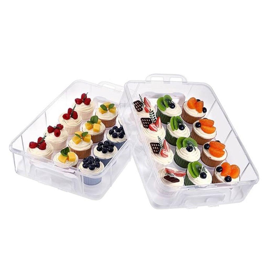 2 Tier Cupcake Storage Box Transparent Cupcake Containers Cupcake  Holder Cupcake Carrier  Party