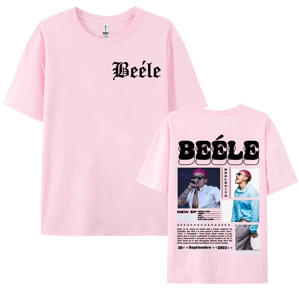 Rapper Beelecito Album Tour 2025 Double Sided Printed Tee Shirt for Men Hip Hop Vintage T Shirt Unisex Casual Tshirt Streetwear
