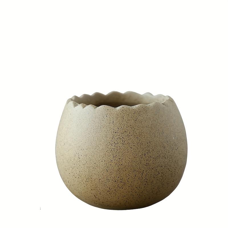 Drainage Half Dragon Egg Shell Design Ceramic Flower Pot Succulent Pots Garden Pots