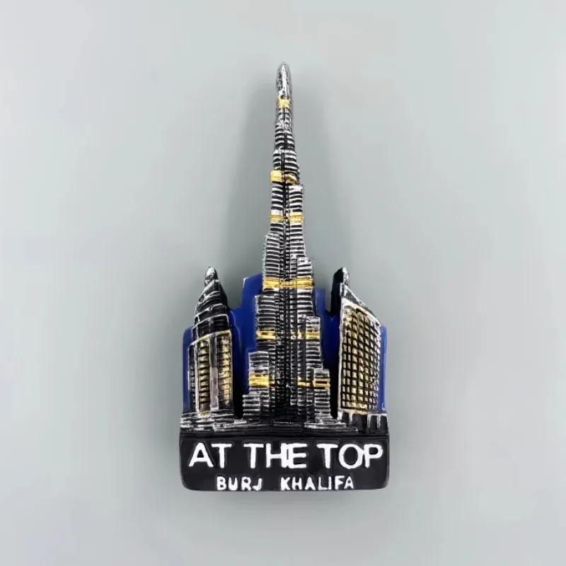 Dubai Refrigerator Stickers The United Arab Emirates Travel Souvenirs Burj Al Arab Burj Khalifa Tower Fridge Magnets Gifts