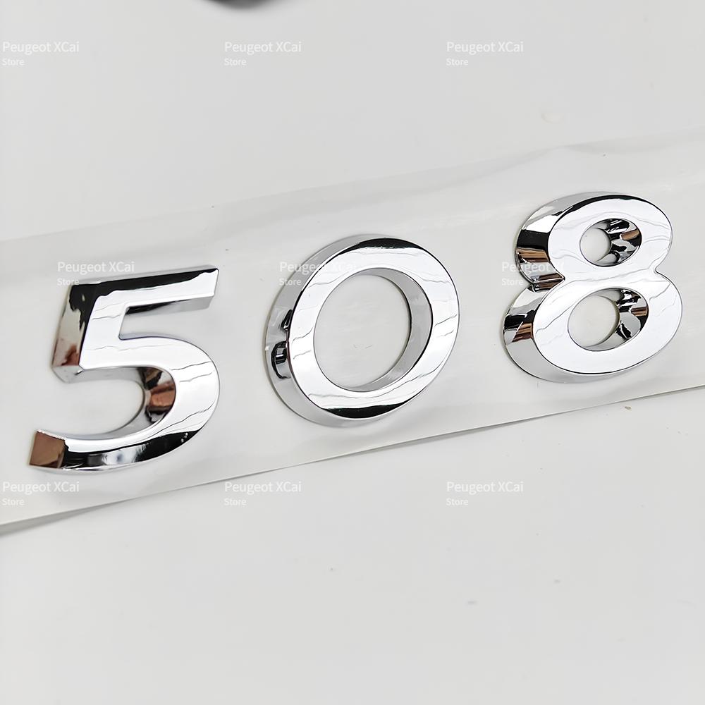 akpsw6 3D ABS Rear Trunk Emblem Badge Number Sticker for Peugeot 206 207 301 307 308 408 508 Car Accessories Comes with Back Glue