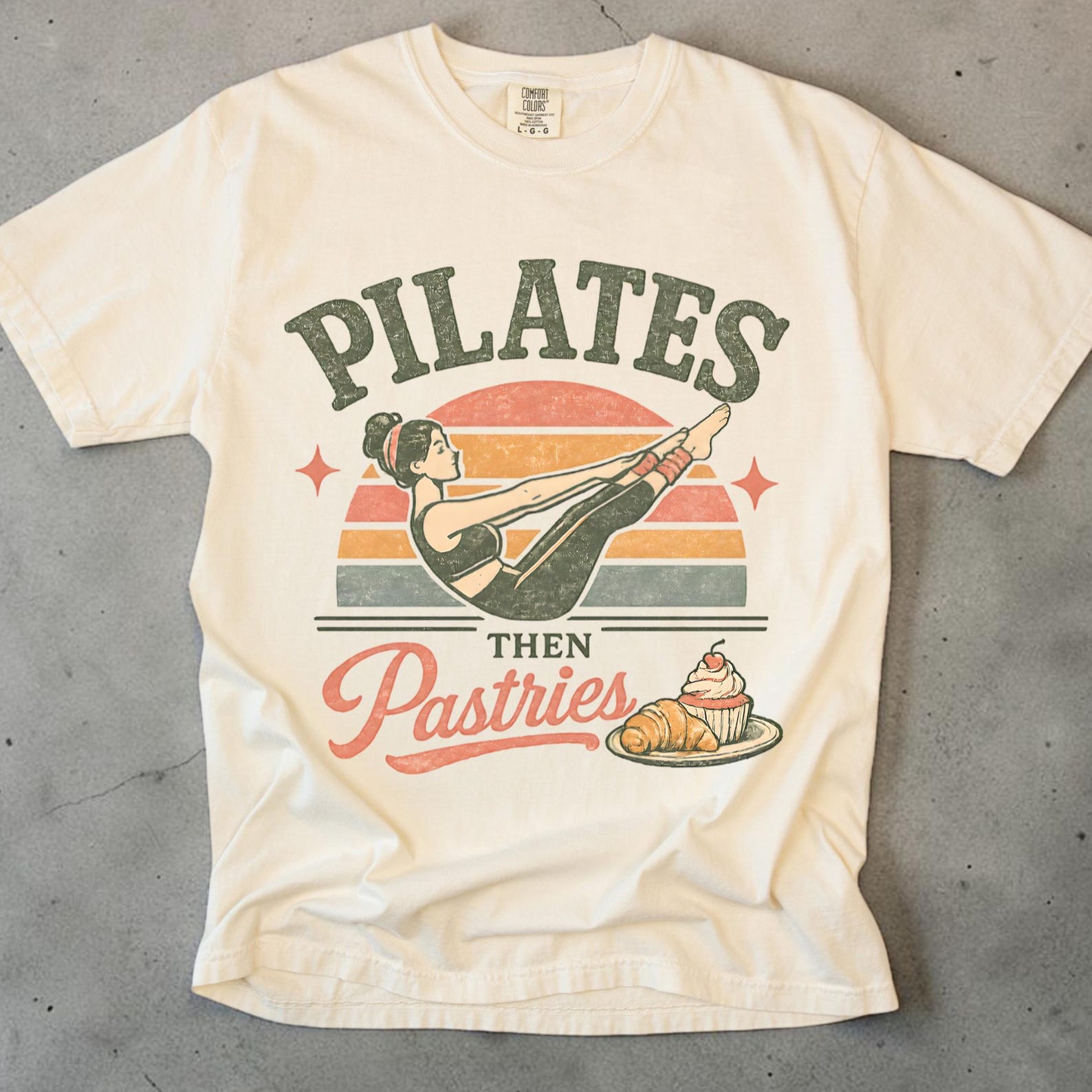 Pilates Then Pastries Shirt, Pilates Tee, Unisex Comfort Colors, Funny WorkouT shirt, Yoga Shirt, Pilates Gift, Gym Shirt, Baking Shirt 4XL