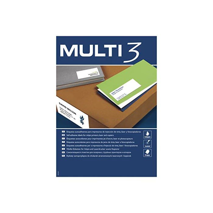 Étiquettes Adhésives - Multi3 - 105 x 57 mm - A4 - 100 Volets - Blanc