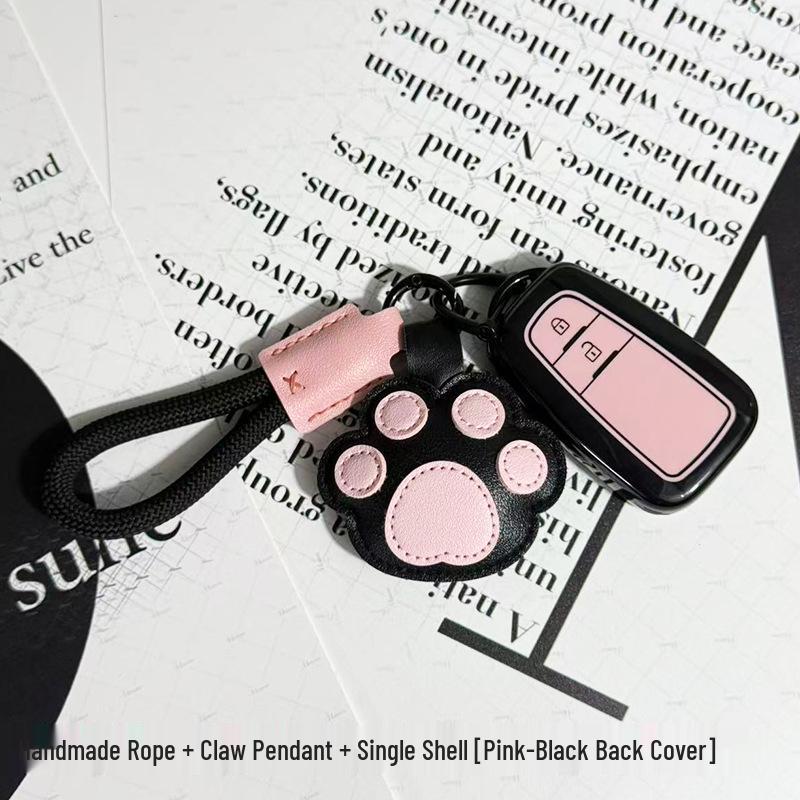 Toyota Car Key Cover - Suitable for Alphard, Corolla, Camry, Crown, RAV4 - Black/Pink