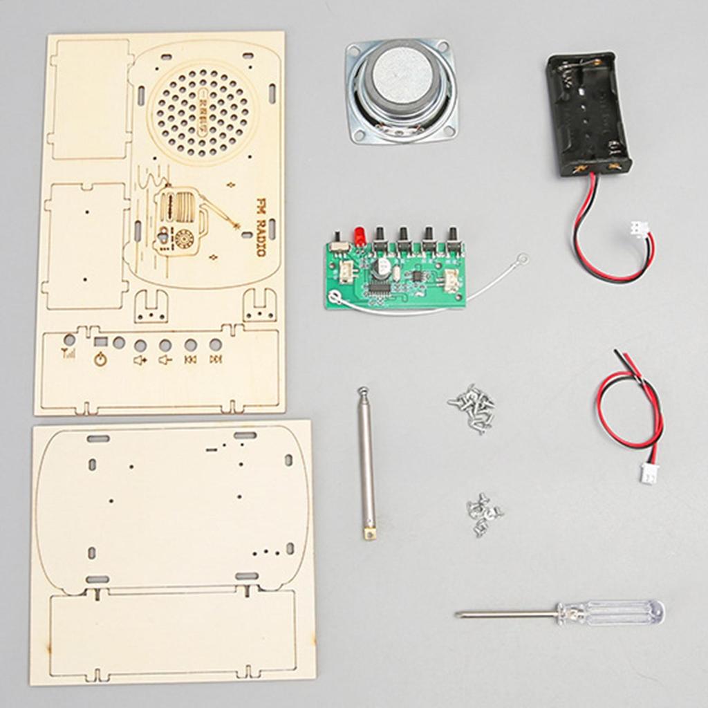 Build a Radio Kit Wood Radio Electronic Learning Set Science Experiment Electronics Toys Stem Project Kit Building Educational