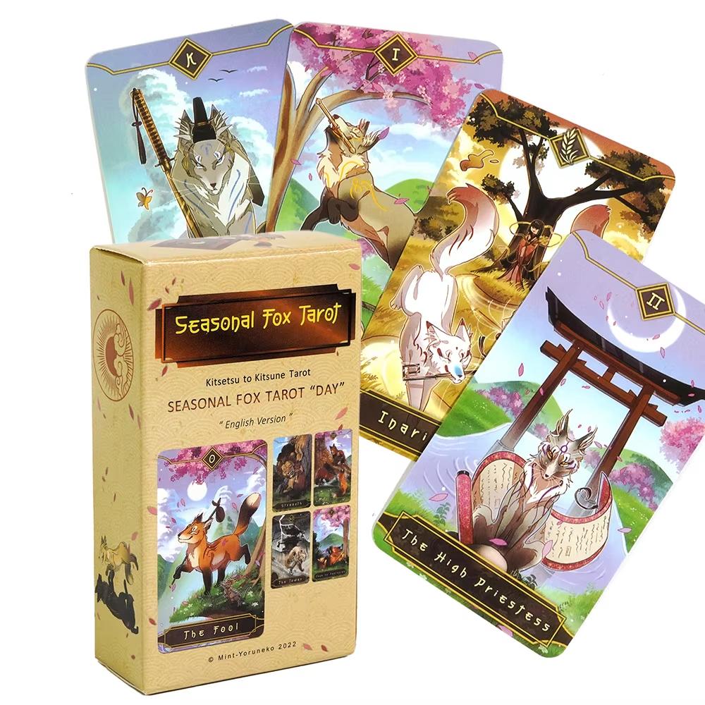 Seasonal Fox Tarot Cards For Beginners And Understanding Meanings On Them Edition Oracle Board Playing Table Games