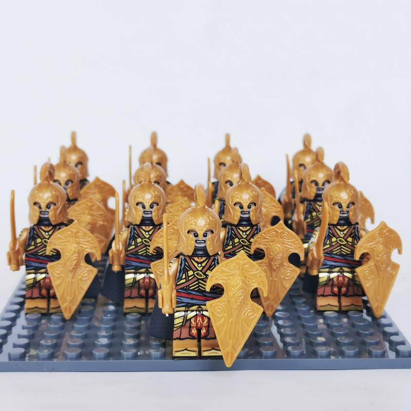 13 Pcs Demon World Noldor Elf Soldier Minifigures, Building Blocks Army Set with Spear Crossbow Axe, Educational Bricks Kid Toys