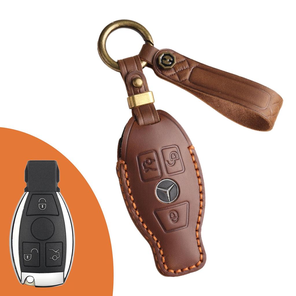 Mercedes-Benz GLK, Clase E, Clase C, R350, GL, GLC Funda de Cuero para Llave