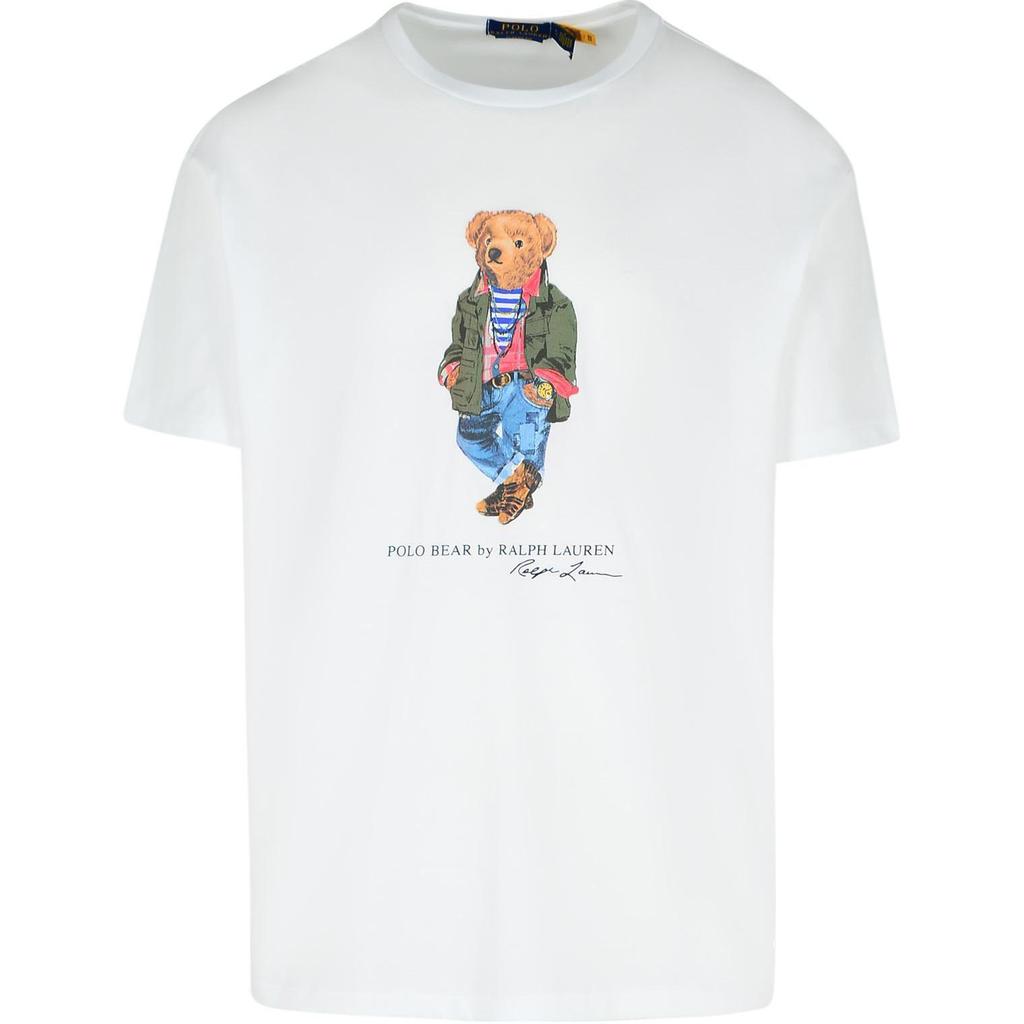 Polo Ralph Lauren Solid Logo Print Crew Neck Short Sleeve T-Shirt Men Tops White 710854497-041