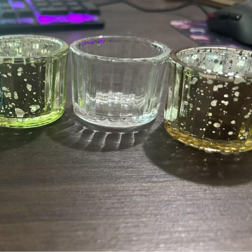 Vertical Stripe Transparent Glass Aroma Candle Holder
