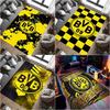 Tappeto Area Borussia Dortmund BVB 09 Scacchi Nero Giallo Stampa Logo Club Tappetino Rettangolare Antiscivolo Tappeto per Soggiorno Tifoso di Calcio