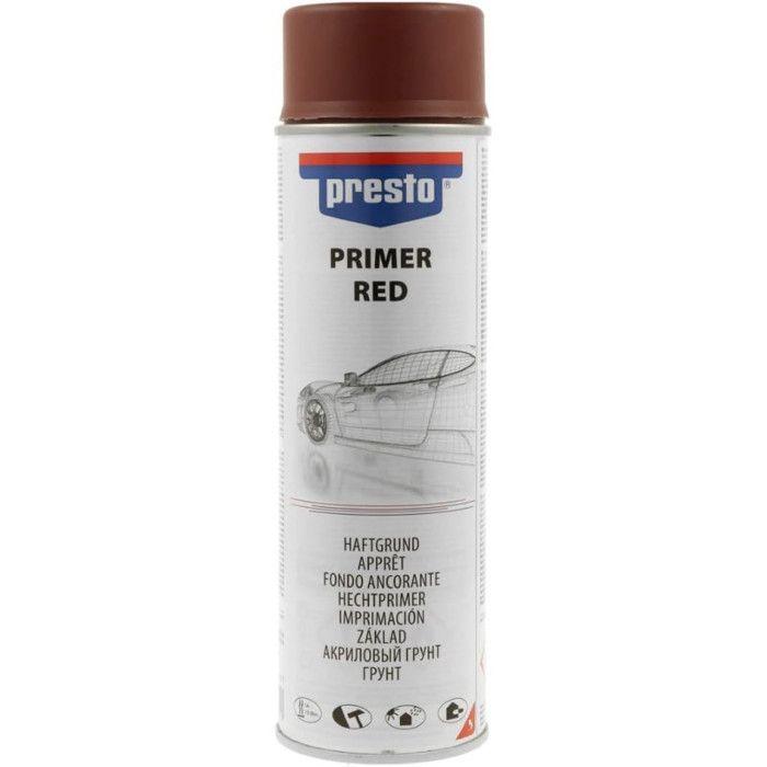 Bombe D'apprêt - Sous-couche - Rouge - Pour Peinture Rouge Foncé - Carrosserie - Presto - 500ml