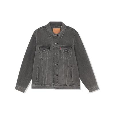 Men's Vintage Relaxed Fit Trucker Jacket My Favorite Thing - Black 77380-0057