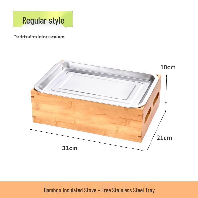 ZISIZ Commercial BBQ Skewer Warmer with Bamboo Box