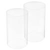 2Pcs Glass Shades Transparent Cylinder Covers Clear Candleholders for Home Decorative Romantic Atmosphere Desktop