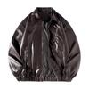 Hong Kong style spring new leather jacket men's retro leather jacket high-quality leather