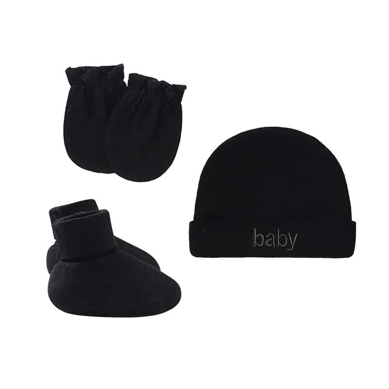 Non-Toxic Newborn Hat+Gloves+Socks Set For Baby Children&Children Cotton Fall Casual Pography Props Soft Headwear Infant Nightcap Fashion