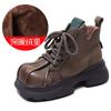 Women Motorcycle Boots Punk Style Square Toe Short Shoes Genuine Leather Lady Ankle Boots Platform Women Footwear Booties