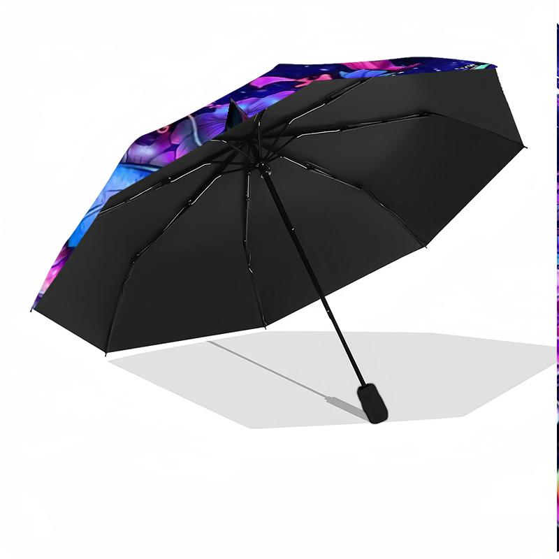 Rêves de Papillons Dans les Fleurs 8-Bâtons pour Voyage, camping, Parapluie Léger Portable Décontracté, Essentiel pour chaque famille Vacances Cadeau d'Anniversaire