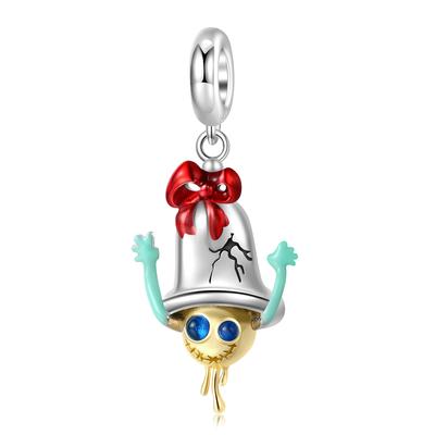 Jingle Bells Potwór Wisiorek Charms Autentyczne Srebro Próby 925 Koralik dla Bransoletki Damskiej Delikatna Biżuteria Damska Modne Koraliki Biżuteria DIY Prezent
