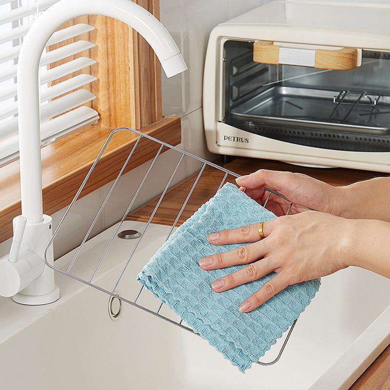 Waffle Pattern Absorbent Dishwashing Scouring Pad & Towel - Large Size, Kitchen Cleaning Essential