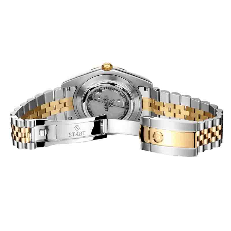 Start Ceas Bărbați Impermeabil Ceas Mecanic Automatic Cadran Numeral Roman Ceas Metal Data Funcție Săptămâna