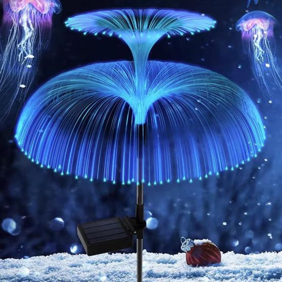 Solar Jellyfish Lamp Outdoor Lights Solar Powered Automatic On/Off 2/5 Layer RGB 7 Color Changing Pathway Light Waterproof Garden Patio Yard Decor
