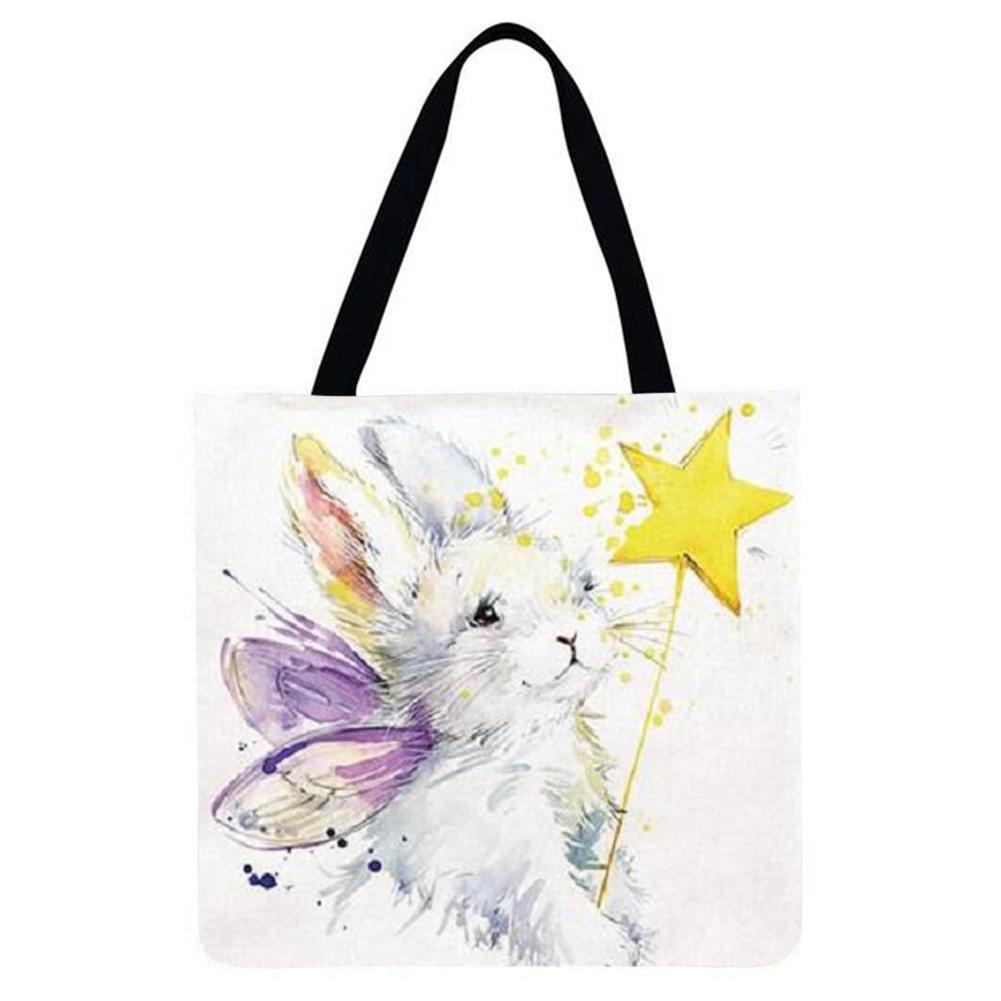 Satın alın Cute white rabbit Printed Shoulder Shopping Bag Casual Large ...