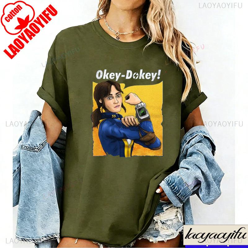 Okey Dokey TShirt Shirts for Women Vintage Clothes Harajuku TV Drama Fans Graphic T Shirts Y2k Top Cotton Tees 2026 New Shirts
