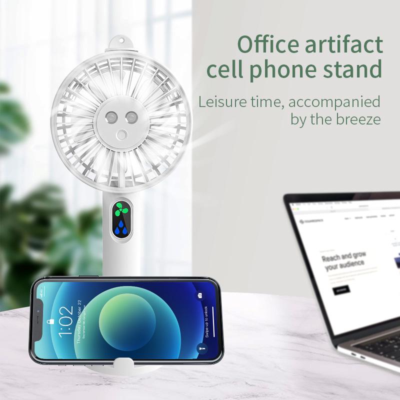 Portable Double Nozzle USB Handheld Fan with Humidifying Spray