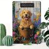 Vintage Golden Retriever Metal Sign, Retro Dog Wall Art for Indoor/Outdoor Garage Home Decor, Flat Aluminum Plaque