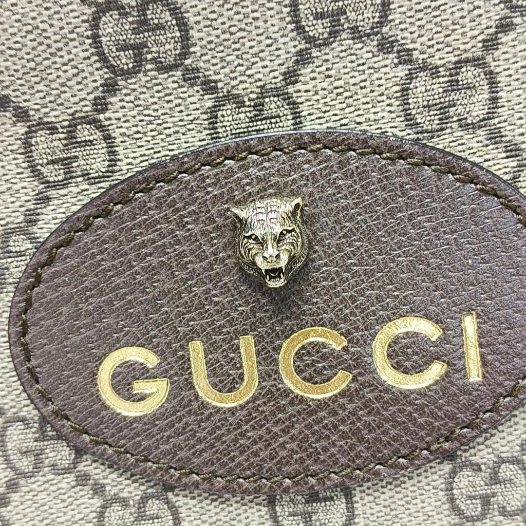 [Usato] Serie Neo Vintage Logo in Lamina d'Oro Testa di Tigre Metallica Monogramma Tela e Pelle Borsa Fotografica - Buono #W0RDTK