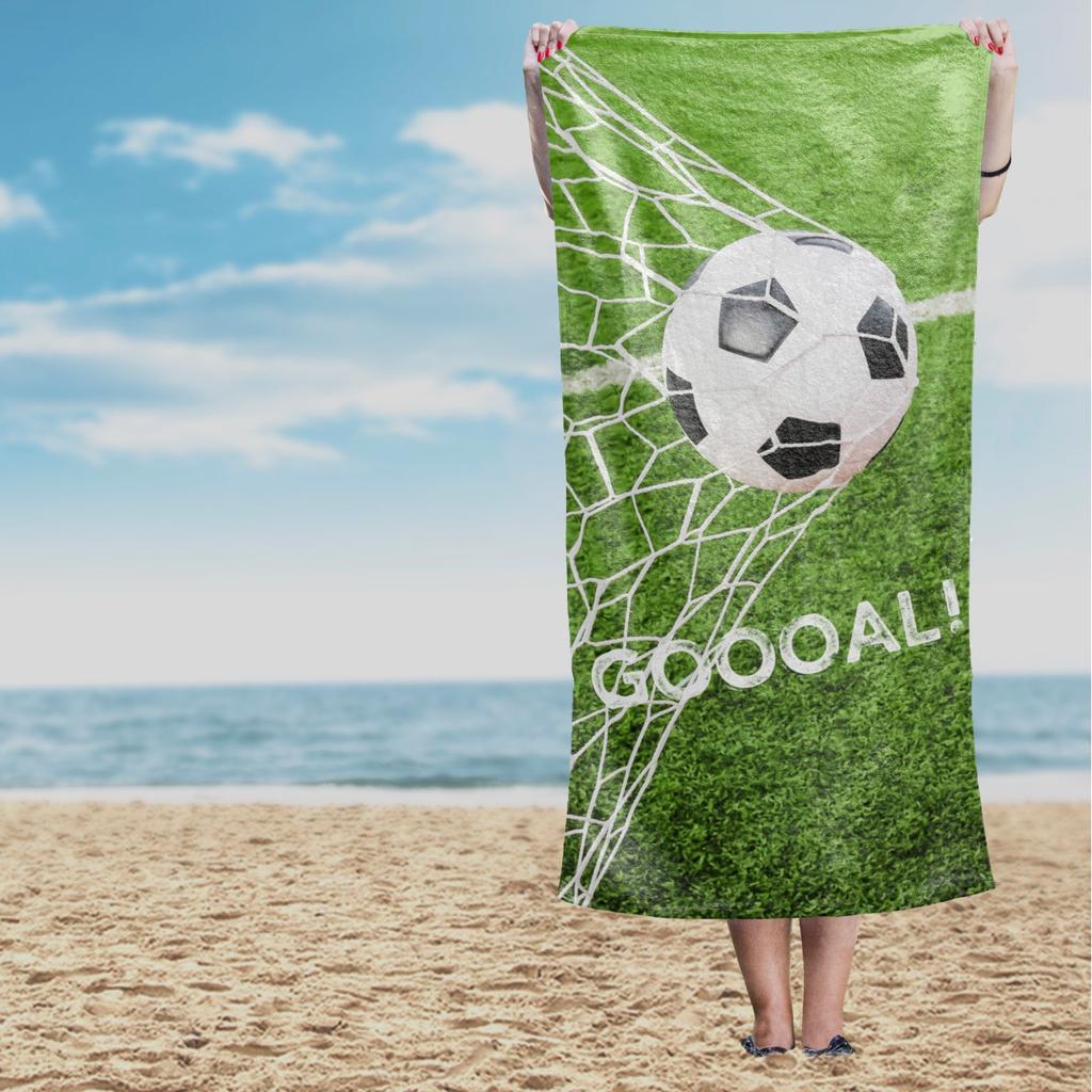 Bath Towel Beach 70X140 Cotton Football Goal Field Goal
