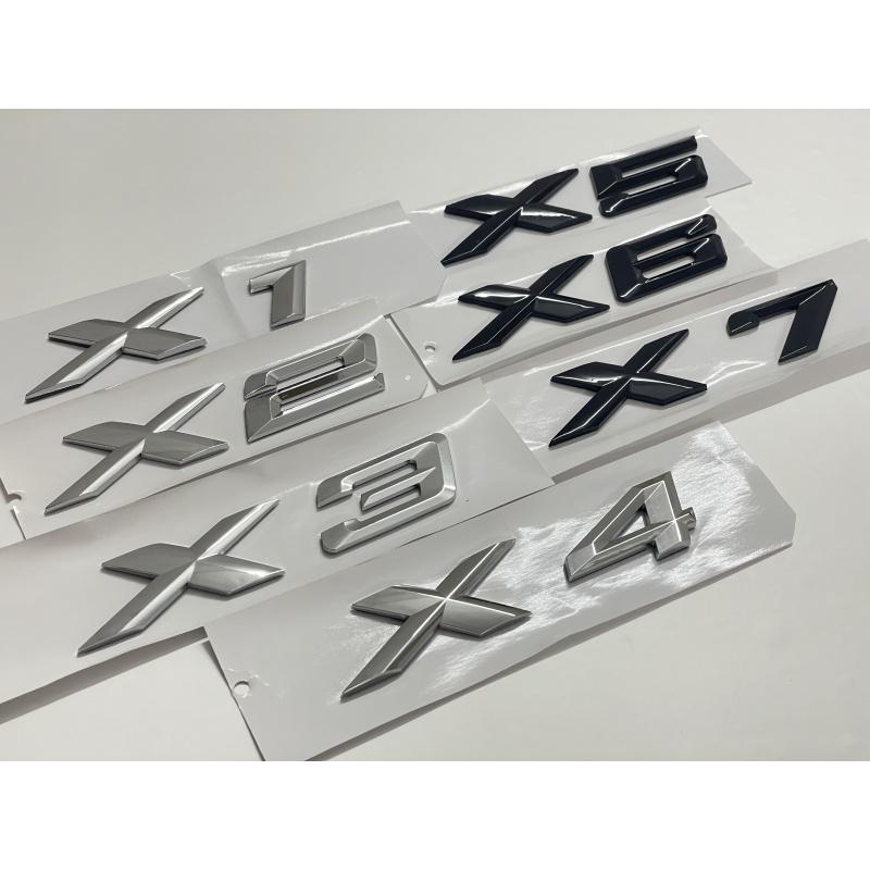 3D ABS Black Chrome Car Letters Rear Trunk Emblem Badge X1 X2 X3 X4 X5 X6 X7 Logo For BMW E70 E53 F15 G05 Decals Sticker Styling ia2