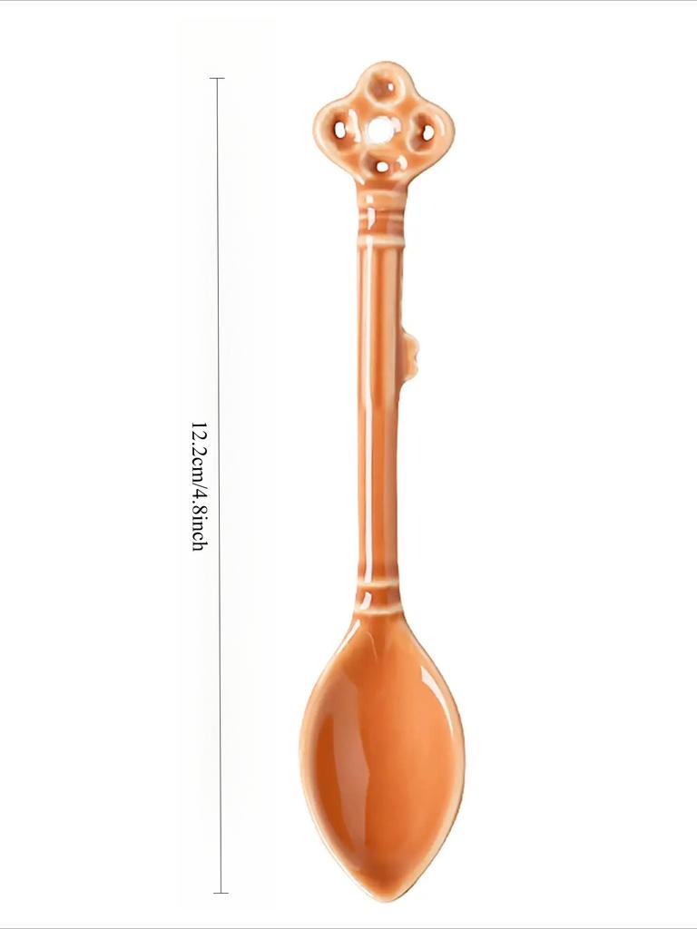 8Pcs Ceramics Coffee Spoon Afternoon Tea Tableware Accessories Kitchen Bar Counter Tools Tea Desserts Coffee Mixing Spoon