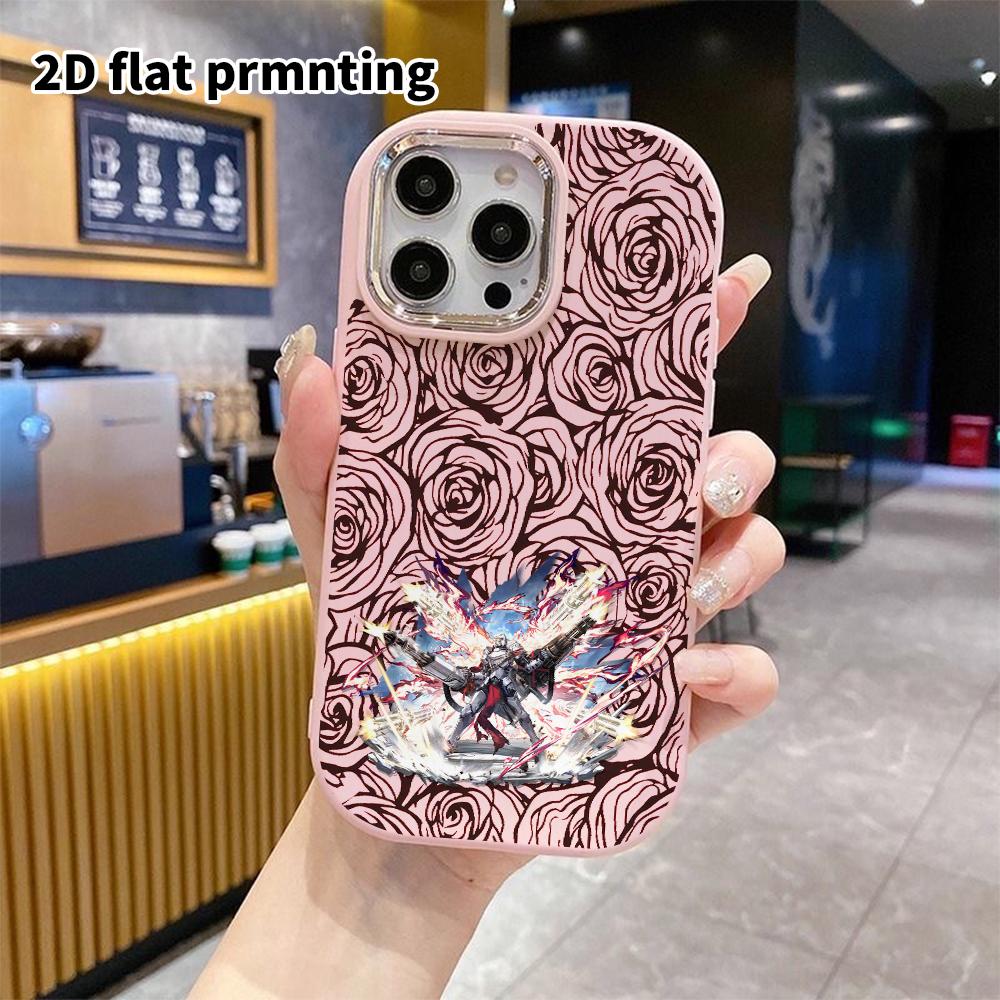 Phone case: 2D flat design suitable for iPhone 18 17 16 15 14 13 Pro protective case, couple style, twin gun flames, Christmas and Halloween gifts
