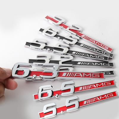 1PCS 3D ABS Car Side Fender Emblem Decoration Body Trunk Badge Sticker Auto Accessories For Mercedes Benz 3.2 5.5 6.3 6.5 AMG