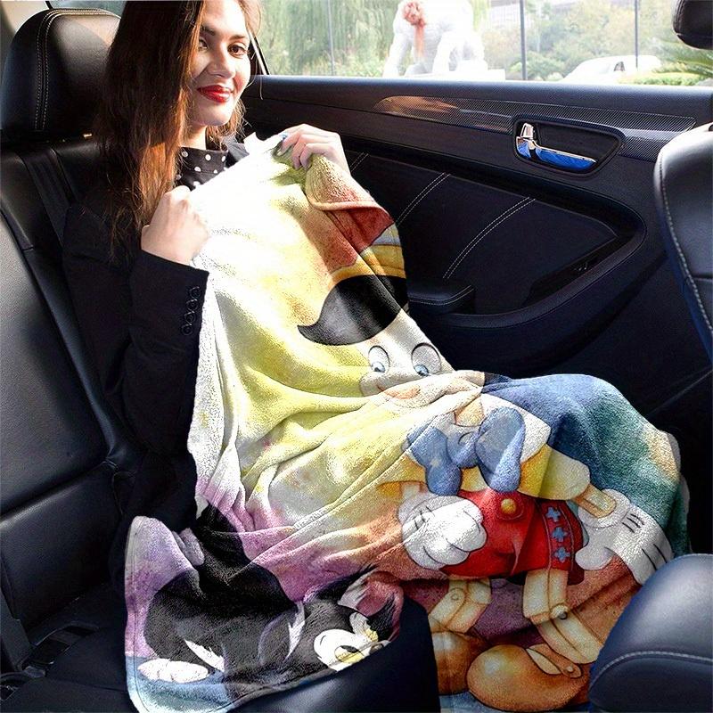 1pc, Pinocchio and Figaro: A Magical Home Décor Adventure with Cozy Blankets! Perfect as a Gift, this Flannel Throw is Ideal for Bedroom