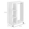 Open Wardrobe On Wheels Bedroom Wardrobe With Clothes Hanging Rail 3 Storage Shelves Mobile Garment Rack For Cloakroom Hallway White