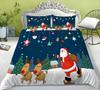 Christmas Gift Quilt Cover Pillowcase Two Or Three Piece Set Santa Claus Digital Printing Polyester Can Be